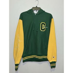 Vintage Champion Reverse Weave Varsity Letter C Heavyweight Hoodie - Size Medium